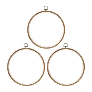 3pcs Embroidery Hoop Frame 10” Round Imitated Wood Circle Cross-Stitch Ring - Picture 1 of 7