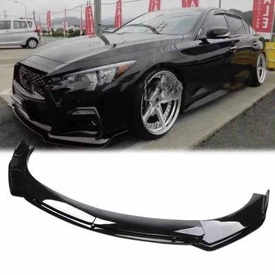 For Infiniti M35 M35h M37 M45 Front Bumper Lip Splitter Spoiler Kit Glossy Black Foto 1 de 4