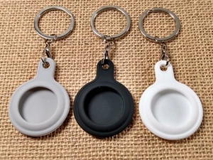 AIRTAG Schutzhülle Apple - Grau-Schwarz-Weiß Rund Silikon - 3 Stück #3-8 - Bild 1 von 3