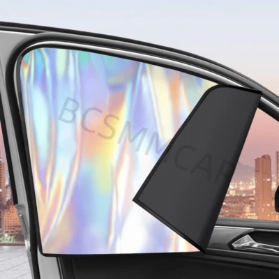 A Pair Magnetic Car Side Front Window Sun Shade Curtains Cover UV Protection - Image 1 of 4