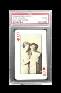 PSA 9 MINT 1966 GREEN HORNET PLAYING CARD 5 OF HEARTS (BRUCE LEE) NONE HIGHER - Picture 1 of 1