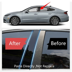 Decal Cover Fit For 2020-2022 Hyundai Sonata B Pillar Posts Door Window Trim 6PC - Imagen 1 de 7