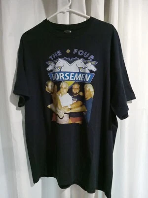 Vtg NWA WCW Mens XL The Four Horsemen Ric Flair Wrestling T Shirt Black  - Image 1 of 4
