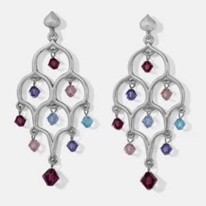 NWT Brighton Prism Lights Silver & Multicolor Crystal Post Drop Earrings $78 - Picture 1 of 4