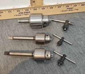 2 Vintage Jacobs Chuck No. 1A  0-1/4 in. cap & 2A 0-3/8 in. cap with Chuck Keys - Picture 1 of 14