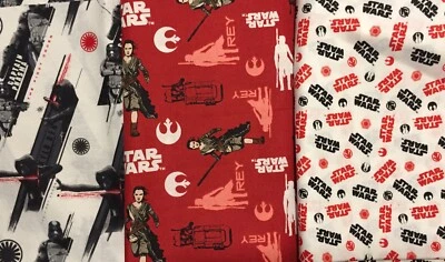 Telas de algodón Star Wars THE FORCE AWAKENS - 3 telas, 1/8 yarda (9x22) de cada una Foto 1 de 4
