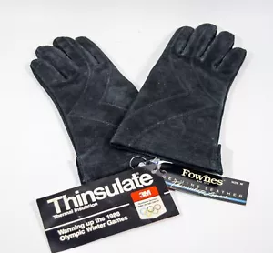Guantes De Colección 3M 1988 Juegos Olímpicos de Invierno Cuero Negro Aislante Para Mujer Talla M Nuevos - Imagen 1 de 3