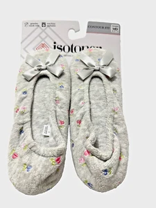 Isotoner Heather Gray Ballet Slippers Women's Size MD 6.5-7.5 NWT Suede Sole - Picture 1 of 11