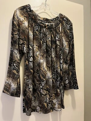 Blusa para mujer Daisy Fuentes con estampado animal - L  Foto 1 de 3