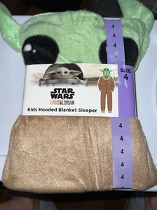 NEW Star Wars Mandalorian Kids Child Grogu Hooded Blanket Sleeper Size 4 - Picture 1 of 2