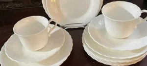 2 Sets Pieces Mikasa White Silk ,2 Cup/saucer PERFECT Condition. - Picture 1 of 3