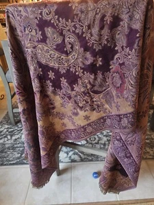 Coldwater Creek Silk Wrap Scarf Brown Burgandy Stylish 20x80" Long - Picture 1 of 5