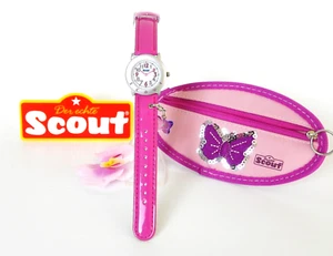 Original Children's Watch Scout Butterfly Pink 394002 Action Girl Free Wallet - Picture 1 of 9