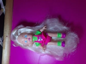 Vintage 1992 Mattel Wee Lil Miss Mini Doll-4.5"-Collectible-Colored Hair-Blue - Picture 1 of 4