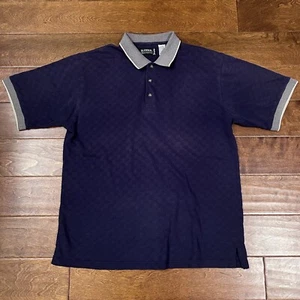 SLAMMER Munsingwear Golf Polo Short Sleeve Shirt Blue Combed Cotton Men Size LG - Picture 1 of 5