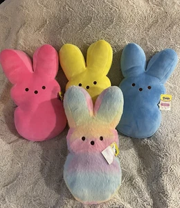 Peeps Just Born Easter Bunny Multicolor Large 17” Plush x 4 New - Picture 1 of 3