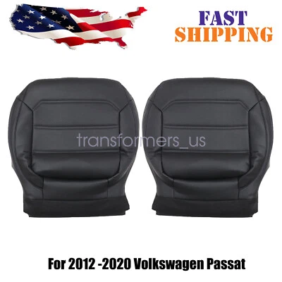 2012-2020 For Volkswagen Passat Driver / Passenger Bottom PERF Seat Cover Black - Image 1 of 4