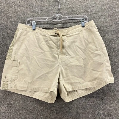 Pantalones Cortos Old Navy Mujer 14 Beige Tiro Alto Chino Cordón Cintura Elástica Algodón Foto 1 de 4