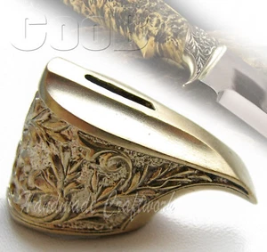 Impresionante protector de dedos hecho en BRONCE para hacer cuchillos personalizados mango refuerzo #8 - Imagen 1 de 6