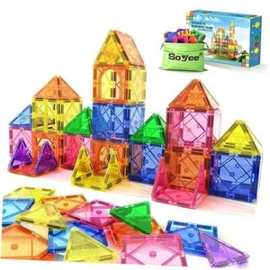 Magnetic Tiles Toddler Toys Games Sensory Toys for Toddlers 3-4 Magnetic - Picture 1 of 7