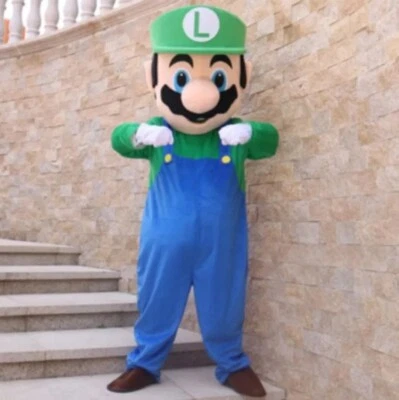 Super Mario Mascot Costume Cosplay Party Fancy Dress Brothers Suits Adult  Size - Image 1 of 4