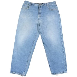 Vintage 90s Structure Blue Relaxed Jeans 40x28 Blue Distressed Denim - Picture 1 of 12