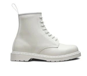 Dr Martens 14357 Mono Smooth Leather Combat Boots Women's US 9 White NEW $170 - Picture 1 of 12