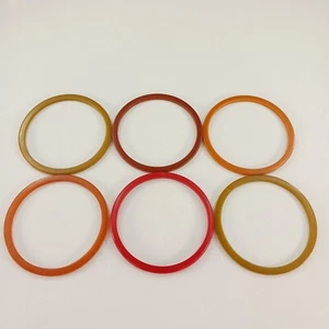 VTG Ketty Dalsgaard Acrylic Bangles Multicolor Retro Bakelite Bracelet Lot of 6 - Picture 1 of 17