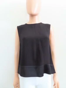 Adam Lippes Black Sleeveless Split Back Blouse Size US 4 - Picture 1 of 10