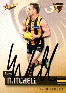 Signed 2014 Hawthorn Hawks AFL Premiers Select Footy Stars Card - Sam Mitchell - Picture 1 of 3