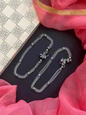 Oxidized Trendy Chain Anklets - Image 1 of 3