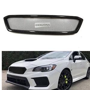 Black Real Carbon Fiber Front Bumper Grille For Subaru Impreza WRX STI 2018-2021 - Picture 1 of 10
