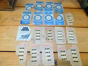 LOTTO ENORME 19 Carte Origini Vintage anni '30 A SCATTO Abito Chiusure Società Sterling SCATTANTE - Foto 1 di 6