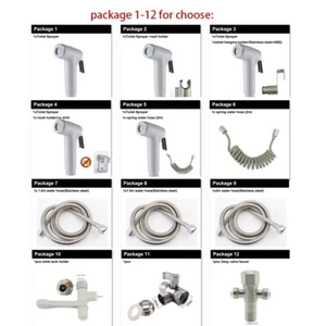 White Handheld Bidet Faucet Spray Shower Head hose Bathroom WC Toilet Sprayer - Picture 1 of 22