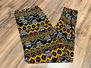 LuLaRoe Mujer Estampado Vampiro Halloween Leggings Altos y Curvilíneos Amarillo/Negro NUEVO - Imagen 1 de 4
