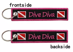Llavero de buceo con bandera de buceo con bandera de buceo etiqueta llavero - Imagen 1 de 3