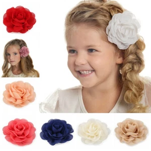 Girls Flower Hair Clip Grip Hairpin Barrette Party Festival Accessories Headwear - Picture 1 of 29