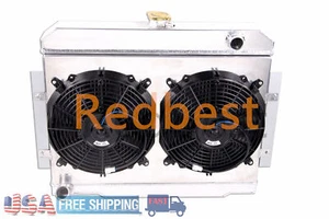 Ventilador de cubierta de radiador de 3 filas para Jeep CJ5 CJ6 CJ7 1972-1986 conversión Chevy V8 #583 - Imagen 1 de 13