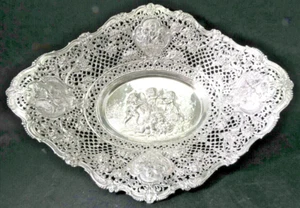 Cuenco grande de plata, cesta innovadora, putten, plata 800, 725 g. 41,8 x 31,5 cm - Imagen 1 de 21