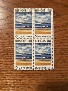 Block of 4 Illinois Statehood U.S. Stamps - Picture 1 of 1