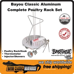 Turkey Poultry Rack Complete Set Aluminum by Bayou Classic 0835 Deep Frying - Picture 1 of 6