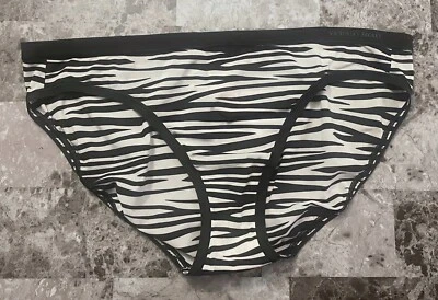 BRAGAS DE BIKINI NUEVAS CON ETIQUETAS VICTORIA'S SECRET L NEGRAS BLANCAS CEBRA LISAS VINTAGE RARAS Foto 1 de 3