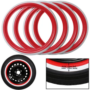 Portawalls 16 inch rim Red and white Car Tire insert Trim set 4 pcs. - Picture 1 of 8