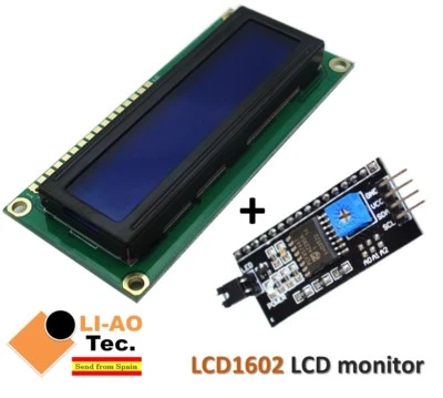 LCD1602 LCD monitor 1602 5V Blue Screen White Code + IIC I2C Module - Photo 1/4