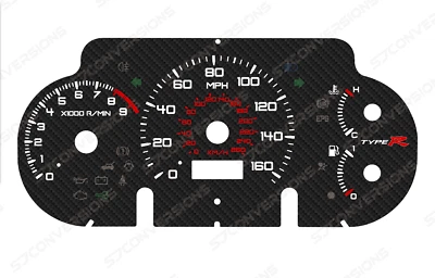 Honda Civic Type R EP3 Carbon Dial Cards 8 Colours Gauges - Bild 1 von 4