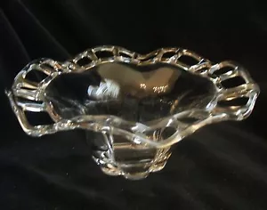 Vintage Duncan And Miller Murano Clear Glass 11 Inch Wide Console Bowl - Picture 1 of 4