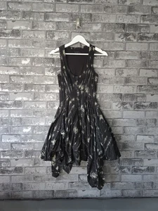 All Saints Valeska Parachute Dress Size UK 6 Vintage Black Corset Steampunk Y2K - Picture 1 of 8