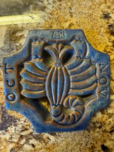 Azulejo de cerámica Mercer Moravian Works Zodiac Escorpio Oct Nov reproducción de 1970 - Imagen 1 de 6