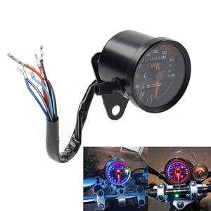 Motorcycle Universal Mini Speedometer Odometer Gauge w/ Indicator Light 12V - Picture 1 of 18