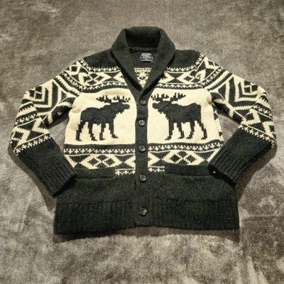 Cárdigan Abercrombie & Fitch Moose Talla XS Multicolor Heritage Icon Chal Cuello Foto 1 de 4